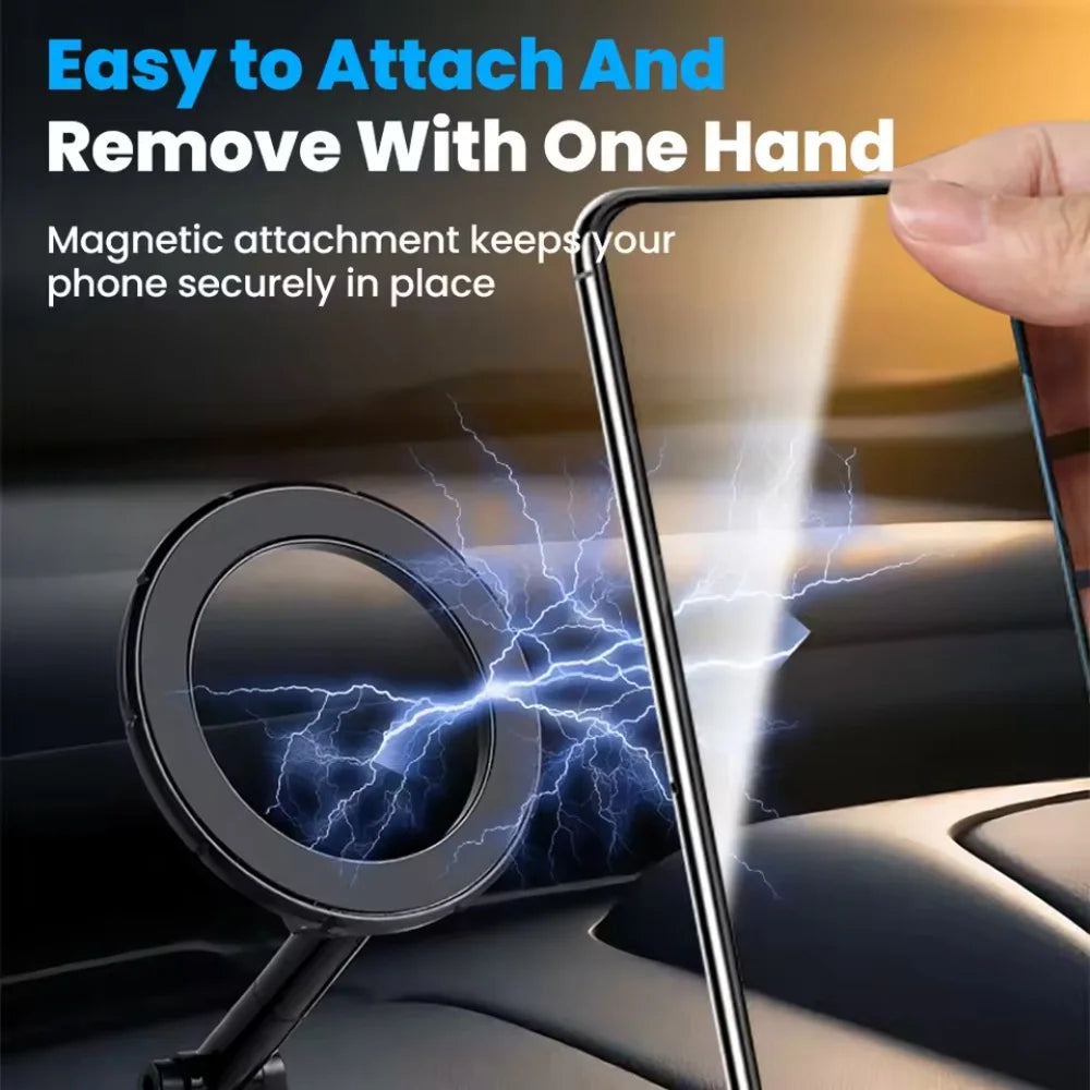1 PC Portable Foldable Magnetic Phone Holder 360° Rotating Double-Sided Car Mount with Double Magnetic Absorption Mobile Stand