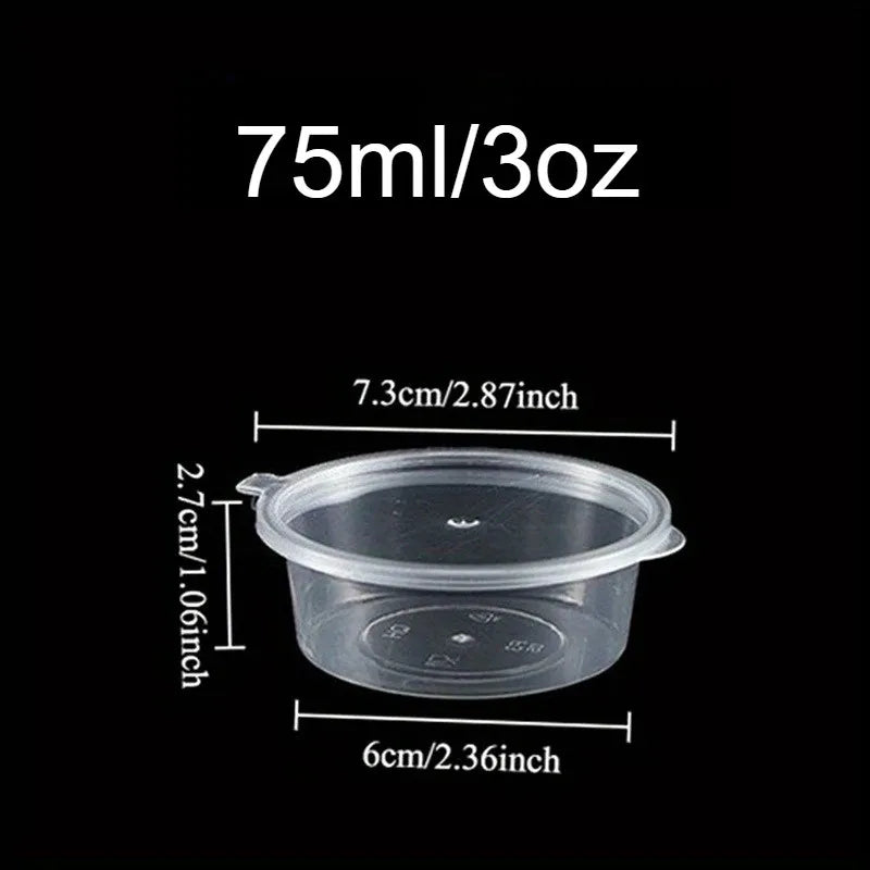 50/100PCS Disposable Sauce Cups with Lids Household Kitchen Leak-Proof Small Sauce Cups Portable Salad Dressings Seasoning Box