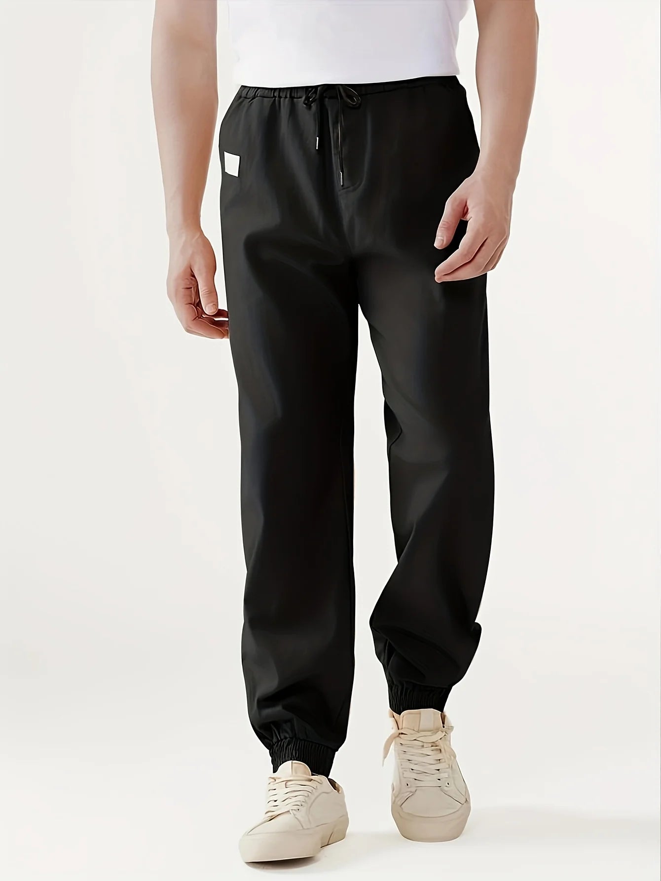 6pcs men's seasonal loose long waistband multi pocket workwear pants, solid color pants, casual outdoor sports holiday gifts