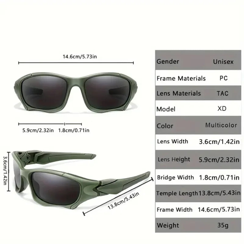 New Outdoor Sports Polarized Sunglasses Men Curve Cutting Frame Stress-Resistant Lens Shield Sun Glasses Wome Driving
