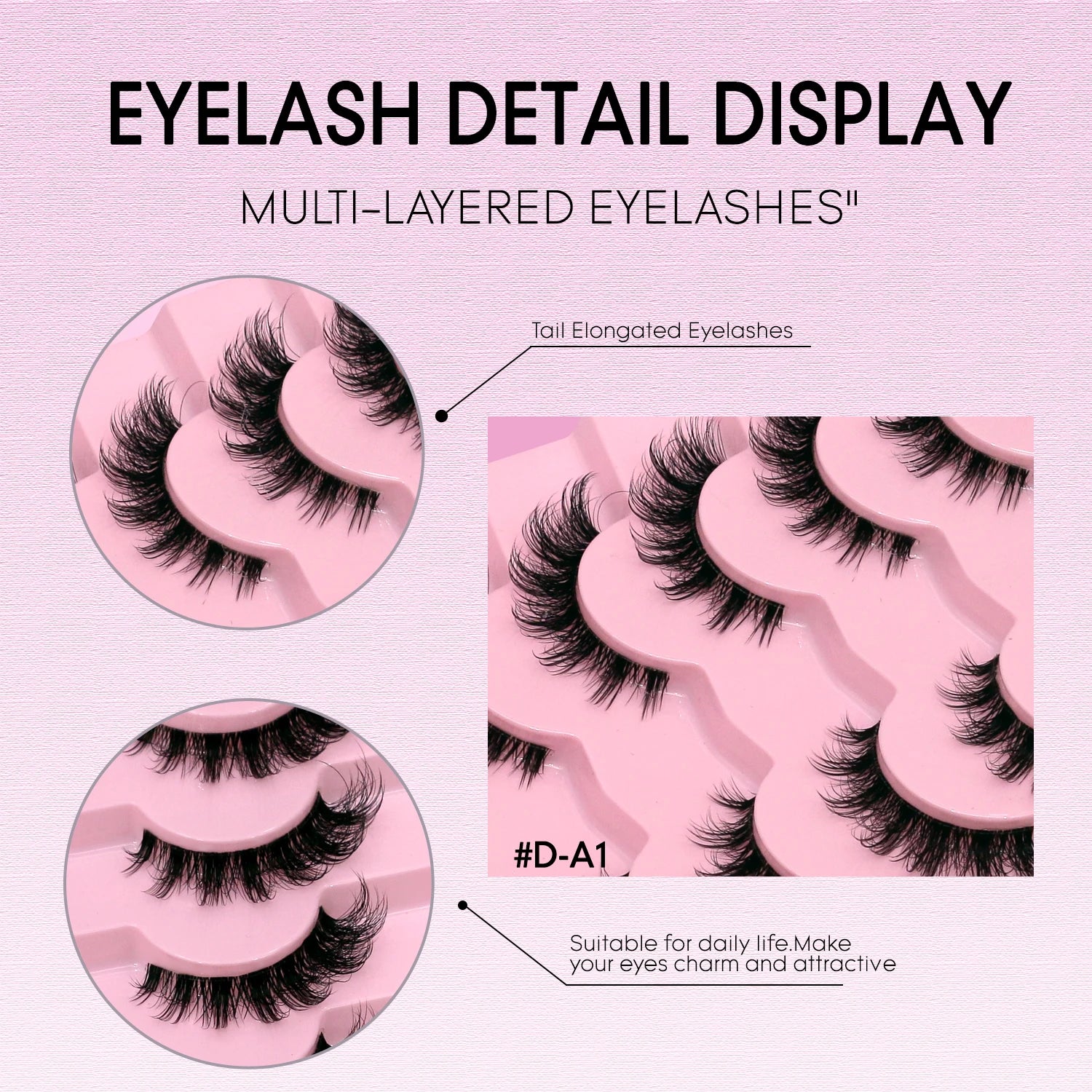 VELTRINAY Fake Lashes Mink Lashes Plush 3D False Eyelashes Clear Band Accent Cat Eye Lashes False Lashes Makeup