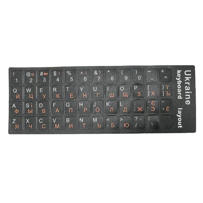 Ukraine Language Ukrainian Keyboard Sticker Durable Alphabet Black Background For PC Laptop Accessorie Computer Keyboard