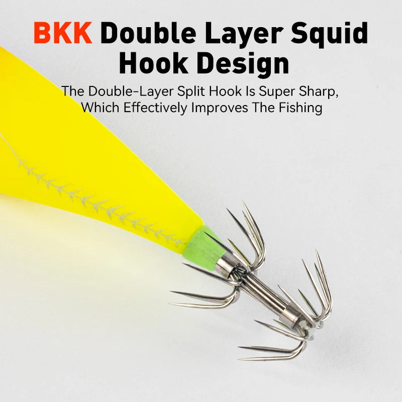 LEYDUN Luminous Horizontal Squid Jig Wood Shrimp Squid Hook 5pcs Fishing Lures LEYDUN Octopus Cuttlefish Shrimp Saltwater Baits