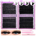 QUEENICE Lashes Cluster DIY Lash Extension Mixed Tray Clusters Eyelashes Fluffy Individual Lashes Cat Eye Lash Extension