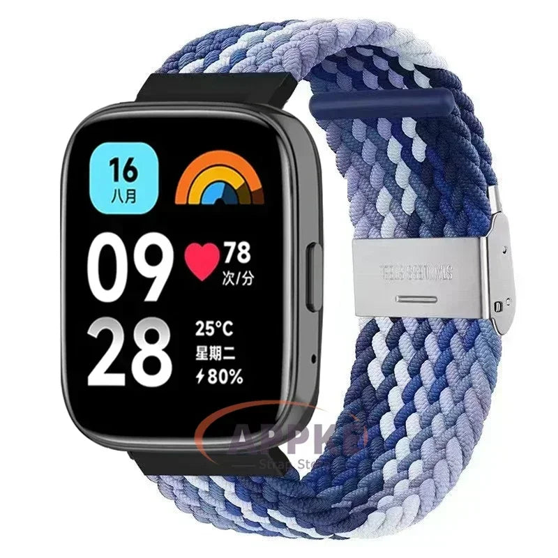 Elastic Braided Strap For Redmi Watch 5/3 Active Watchband Nylon Adjustable Quick Release Bracelet For Redmi Watch 3/5 Lite