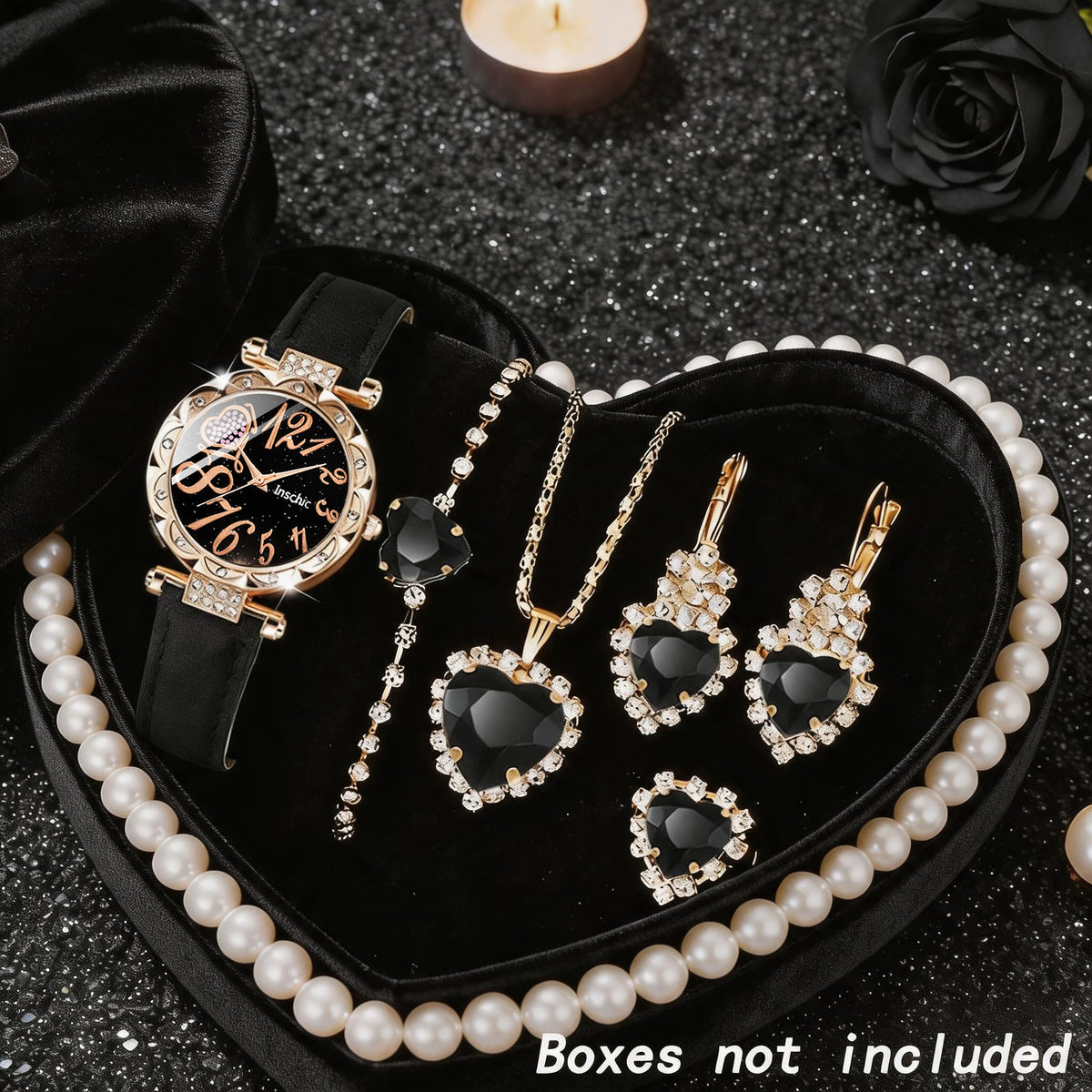 6Pc Compact And Exquisite Quartz Watch For Valentine's Day, Ramadan, Birthdays, The Ideal Gift For Friends And Family