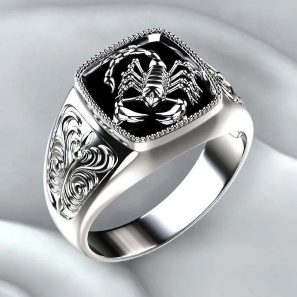 New Simple Retro Personalized Street Niche Scorpion Ring Men's Fashion Creative Trend Boys Jewelry Hip Hop Party RingAccessories