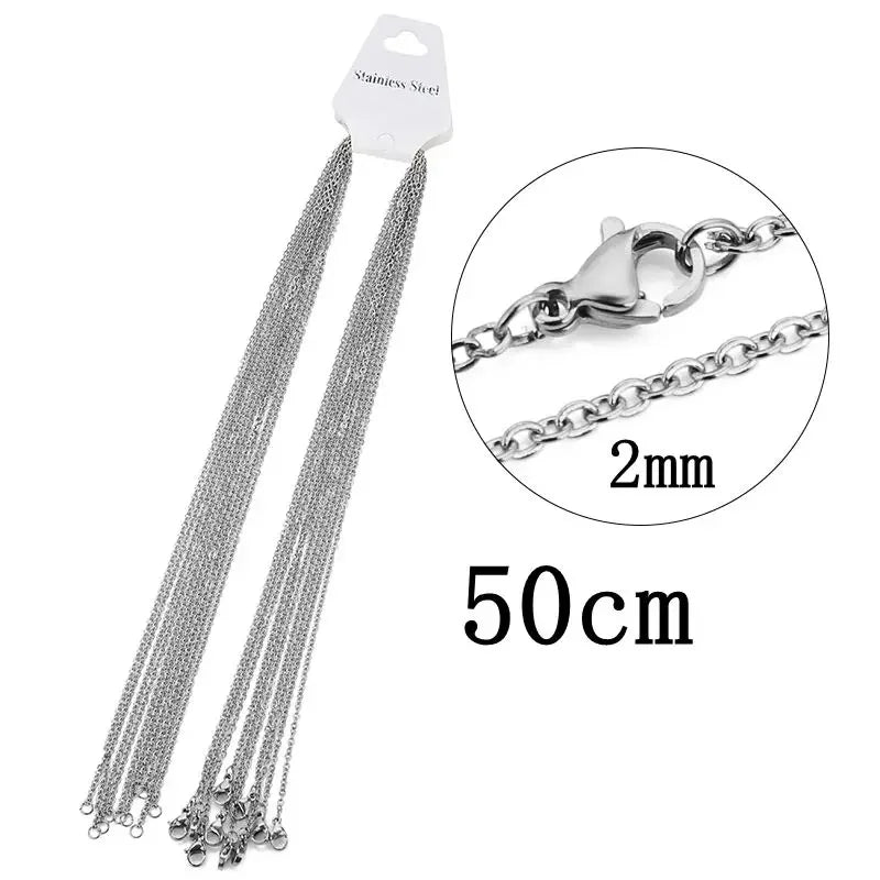 10pcs/lot 45+5cm 45cm 50cm Stainless Steel Adjustable Link Chain Necklace Women Gold Color Fashion chokers Jewelry Wholesale