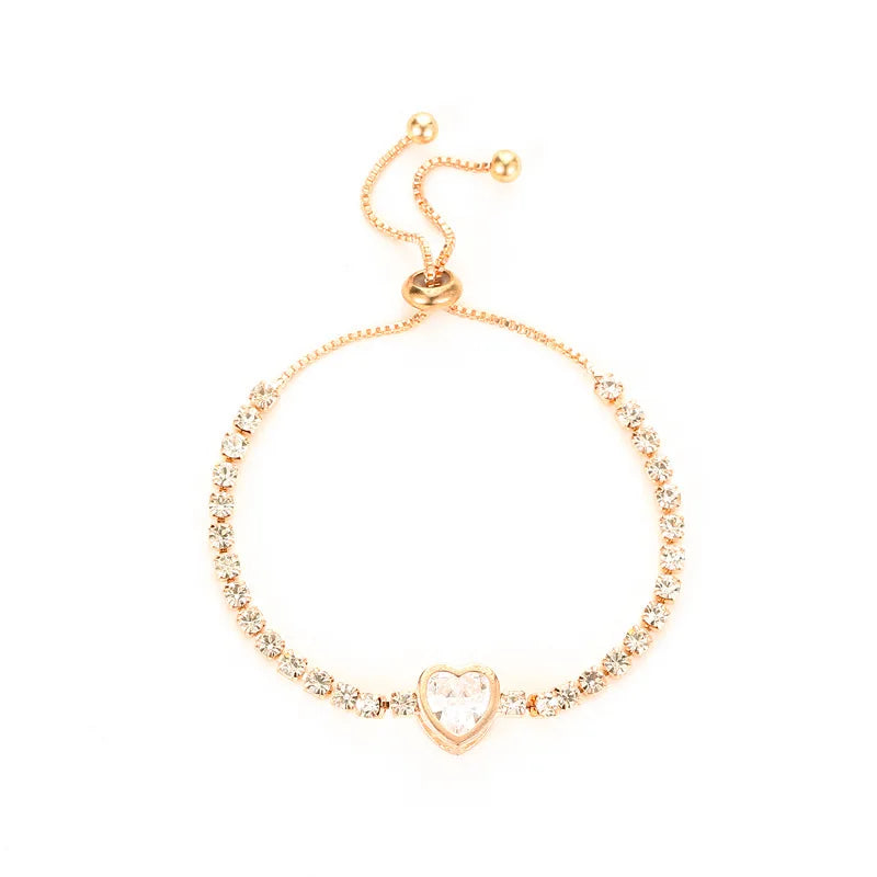 Luxury Color Cubic Zirconia Gold Color Tennis Bracelets For Women Girls 2022 New Trend Chain Bracelets Jewelry Party Gifts