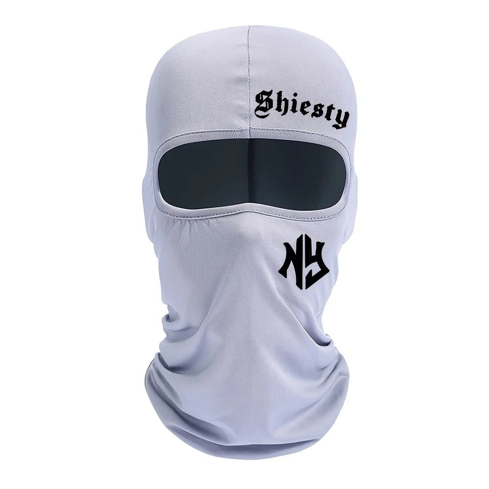 Letter printed men's and women's outdoor cycling face masks, Balaclava hats, windproof and sun protection sun hats