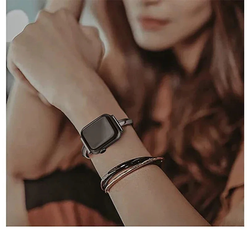 For Apple Watch Women's Metal Strap T-shaped Thin IWatch 910 Universal Bracelet Steel Bracelet IWatch Ultra 49mm44 40 42 38mm