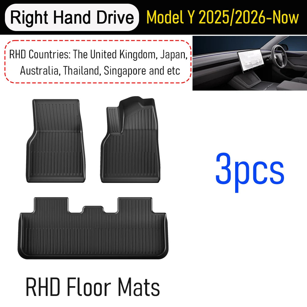 USVOTOV For Tesla Model Y Juniper 2025 2026 Floor Mats TPE Front Rear Cargo Liner Backrest Pads Trunk Mats for Tesla Accessories