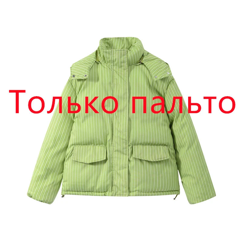 Puffer Women's Two Piece Set Winter Thick Outerwear High Waist Puffer Long Pants Thickened Version Winter Wear 2026 New Arrival