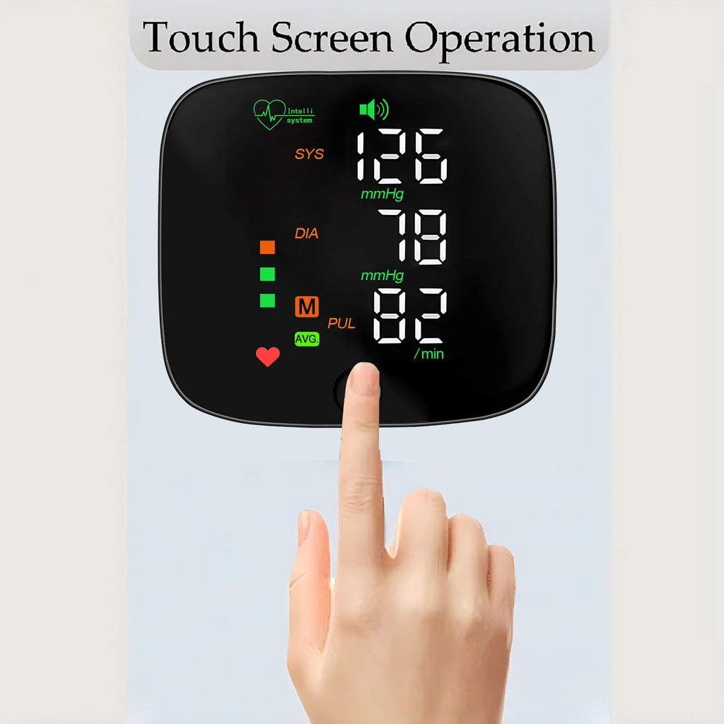 LED Screen Wrist Blood Pressure Monitor English Voice Broadcast Rechargeable Blood Pressure Measuring Device Measurement Record