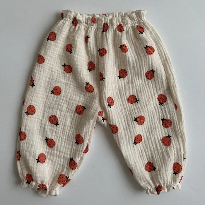 Soft Muslin Clothes Pants Pantalons Capris Organic Cotton Baby Pants Newborn Toddlers Autumn Spring Summer Winter Cute Print