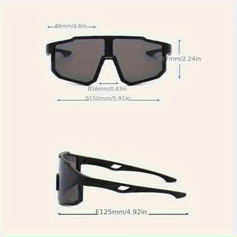Men's Fashion Large Frame Glasses Integrated Design Bright Yellow Orange Lens and Black Frame Suitable for Daily Wear