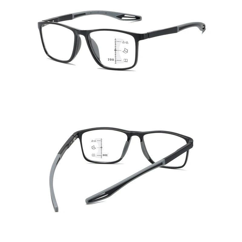 Soft Multifocal Progressive Reading Glasses Anti Blue Light Multifocal Elderly Eyewears Men Women's Large Frame Eyeglasses