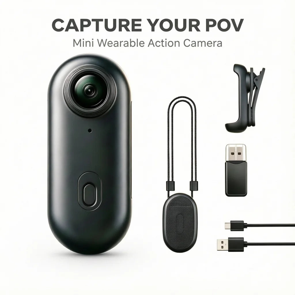 4K HD Mini Vlog Camera with WiFi Wireless Portable Action Body Cam for Sports Travel Photography Pocket Sized Video Recorder