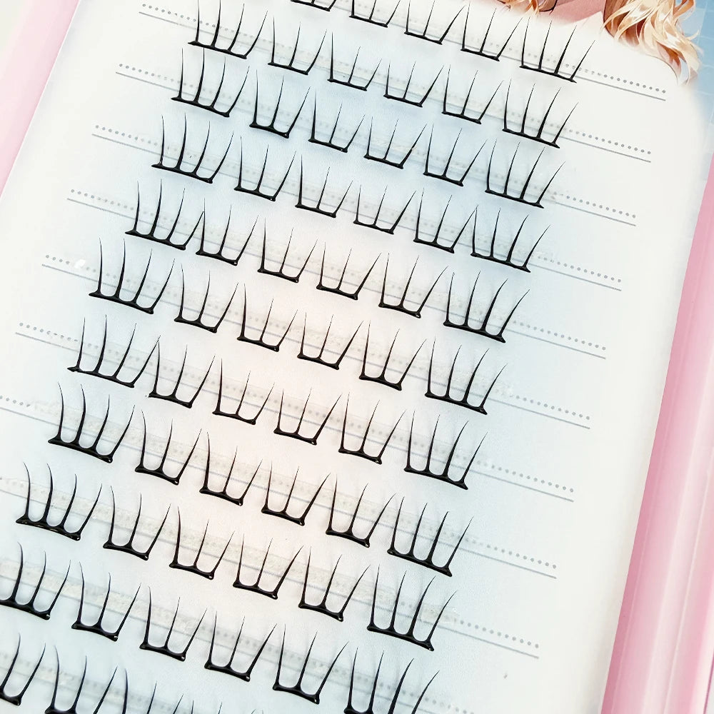 Large Capacity Korean Style Eyelashes Clusters Dense Comics Artificial Eyelashes Perfect Makeup Tool For Girls Enlarge Your Eyes