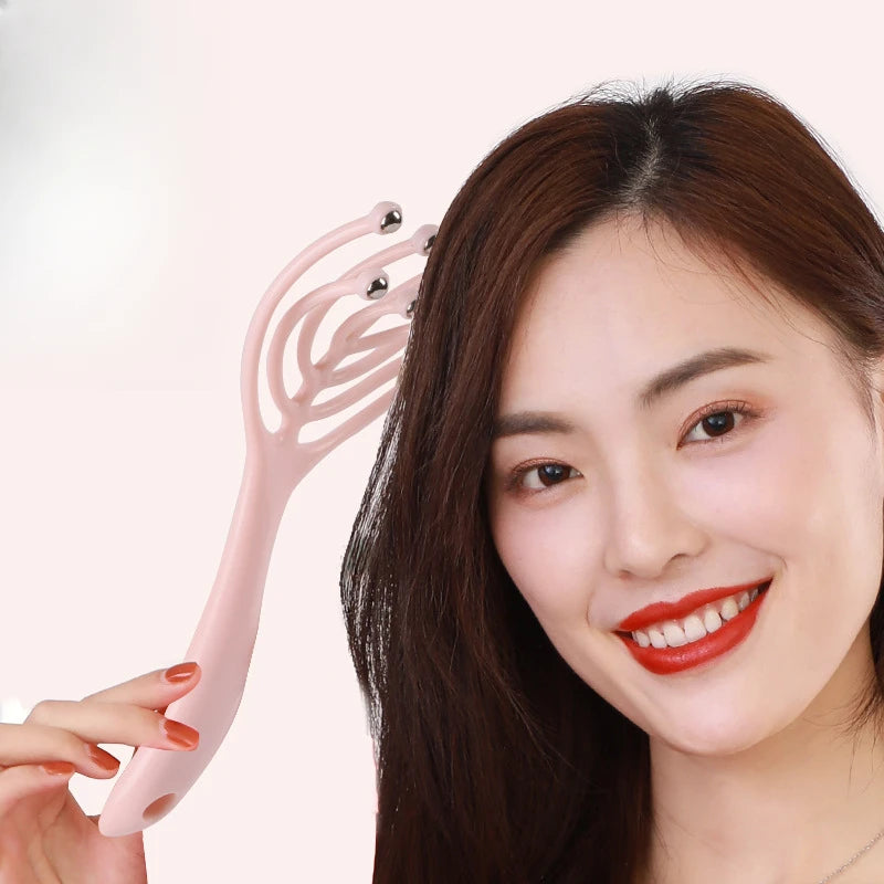 9 Claw Head Massager Scalp Relaxation Roller Ball Soul Extractor Hair Comb Stress Relief