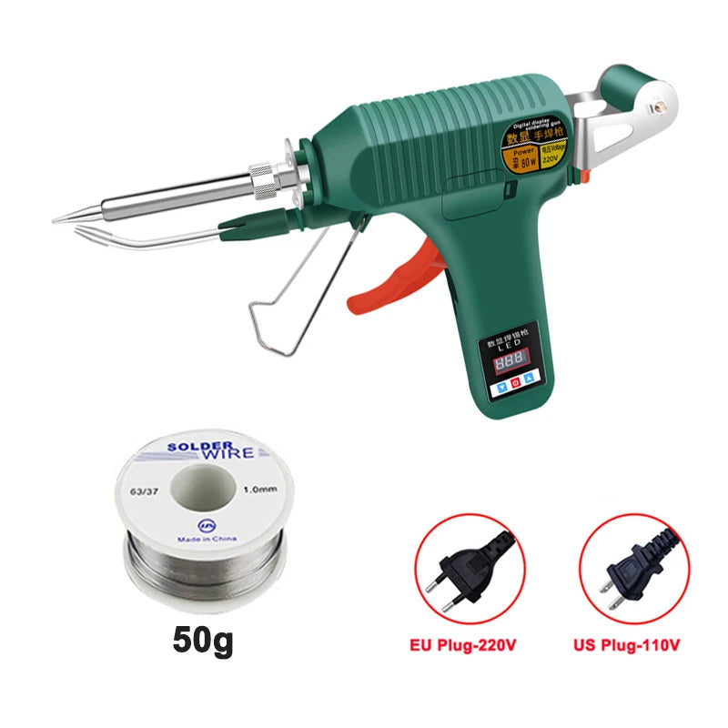 80W Digital Display Soldering Iron Gun 110V / 220V 180-520°C Adjustable Temperature Automatic Send Tin Gun welding Repair Tool