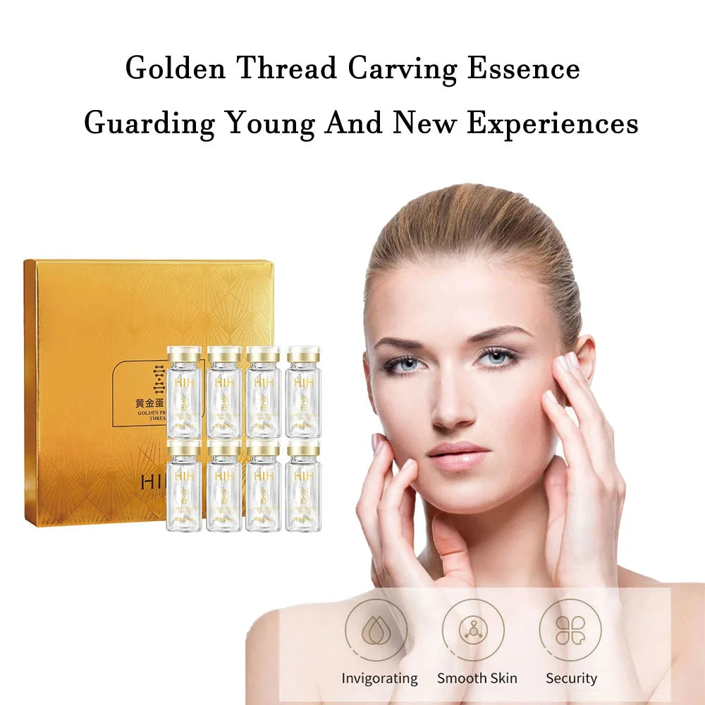 24K Gold Face Serum Active Collagen Silk Thread Facial Essence Firming Moisturizing Hyaluronic Serum for Face Skin Care