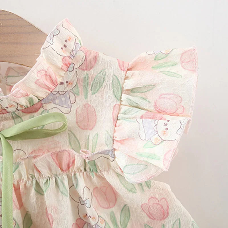 Summer New Cute Rabbit Baby Girl Dress Sweet Tulip Children'S Clothing (9 Months -4 Years Old)