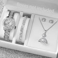 6PCS/Set Fashion Diamond encrusted Women's Watch Roman Quartz Watch Bracelet for Women's High end Fashion Watch