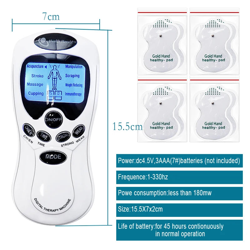 Electric Dual Output Tens Massage Machine Electrical EMS Muscle Stimulator Full Body Pulse Massager Acupuncture Digital Machine