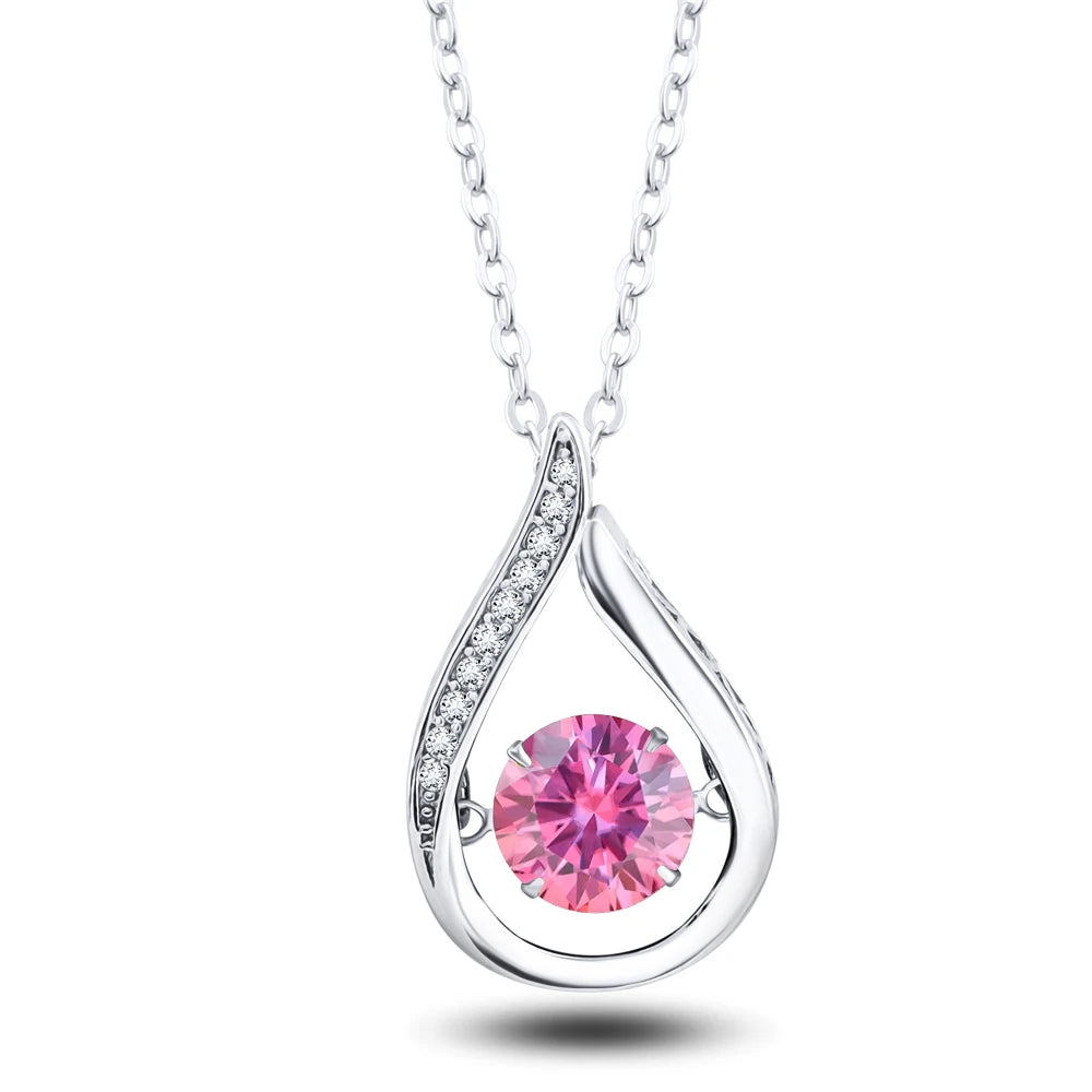 VVS1 D Color Moissanite Necklace For Women Fine Jewelry 925 Sterling Sliver Chain Plated 18k White Gold
