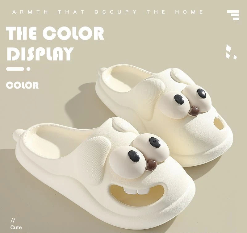 Tongue Kiss Slippers Big Eye Dog Slippers,Cute Funny Big Eye Dog Fun Cartoon Package Head Eva Slippers For Women