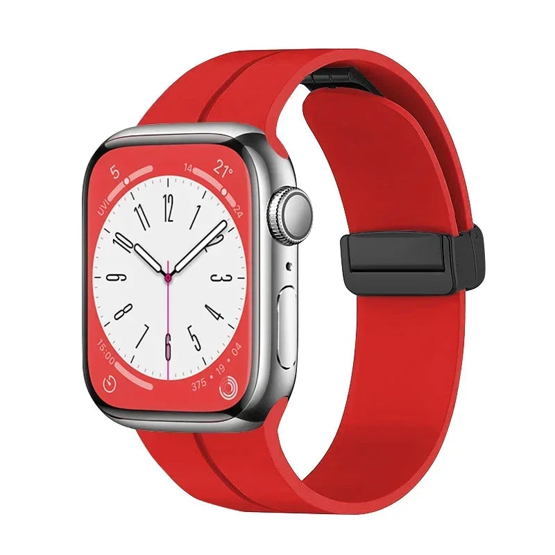 Magnetic Strap For Apple watch ultra band 44mm 45mm 49mm 40mm 41mm 42mm 38mm 45 mm Silicone Bracelet iWatch Series 7 8 se 6 5 3
