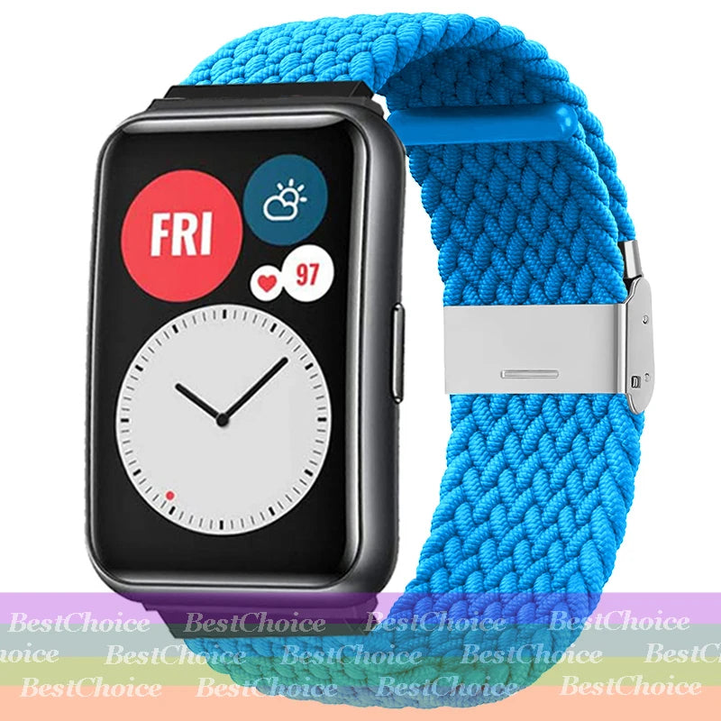 Nylon Braided Watch Strap for Huawei Watch Fit 3 Elastic Loop for Huawei Watch Fit 2 1Adjustable Band Bracelet Metal Connector