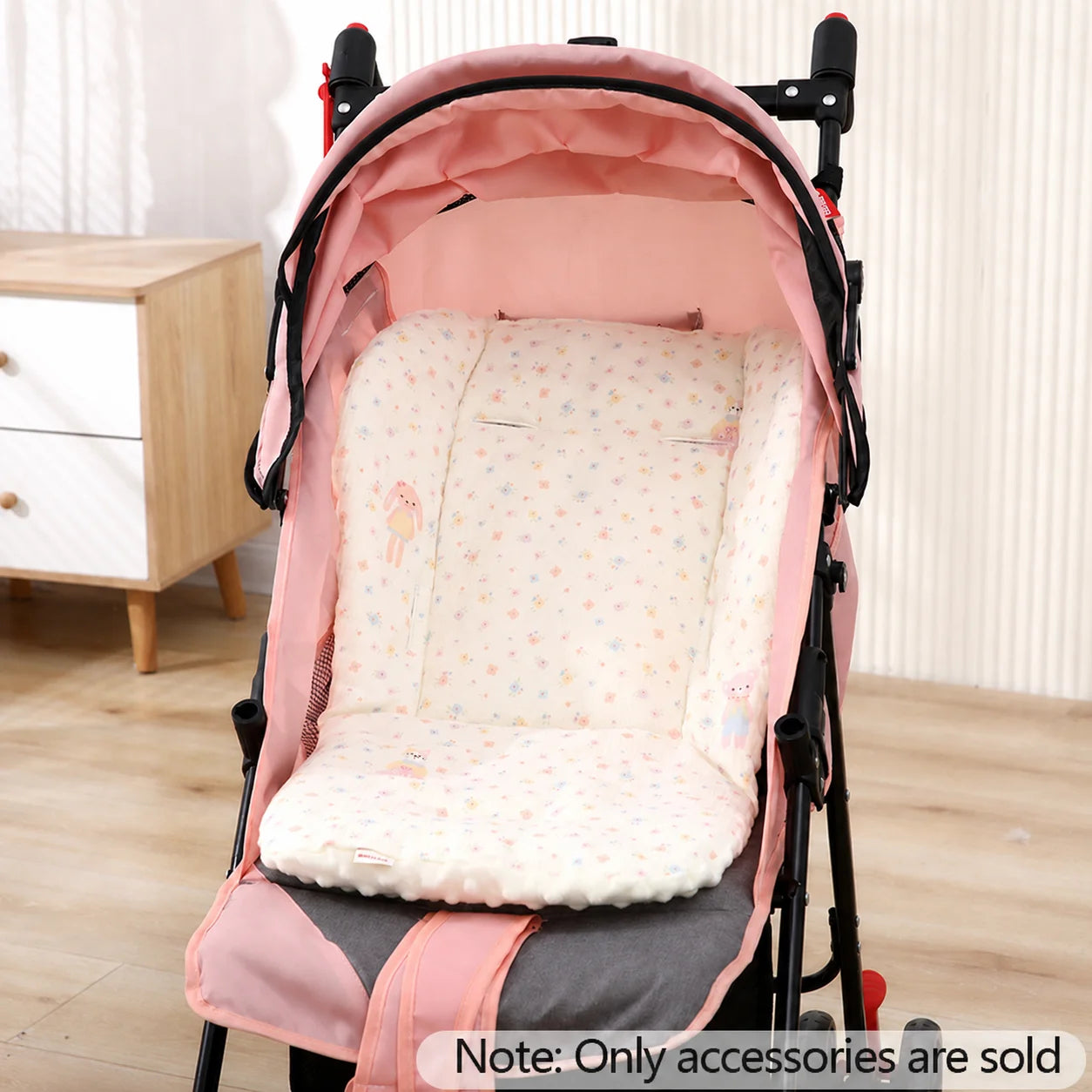 Baby Stroller Cushion, Baby Stroller Cotton Pad, Stroller Seat Cushion, Baby Car Seat Liner, Breathable Stroller Accessories, Suitable for Both Boys and Girls