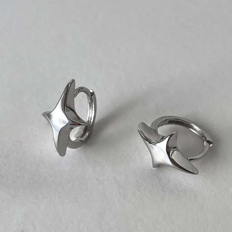 Foxanry Star Geometric Hoop Earrings For Women Couples Minimalist New Fashion Hip Hop Classic Personality Birthday Jewelry Gifts