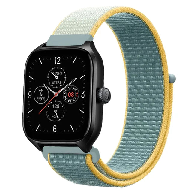 20mm 22mm Nylon Loop Strap for Amazfit GTR 47mm/GTR4 3 Pro/GTS 4 mini/3 Bracelet for Amazfit Balance 3 2/bip 5 6 Max/Stratos 2 3