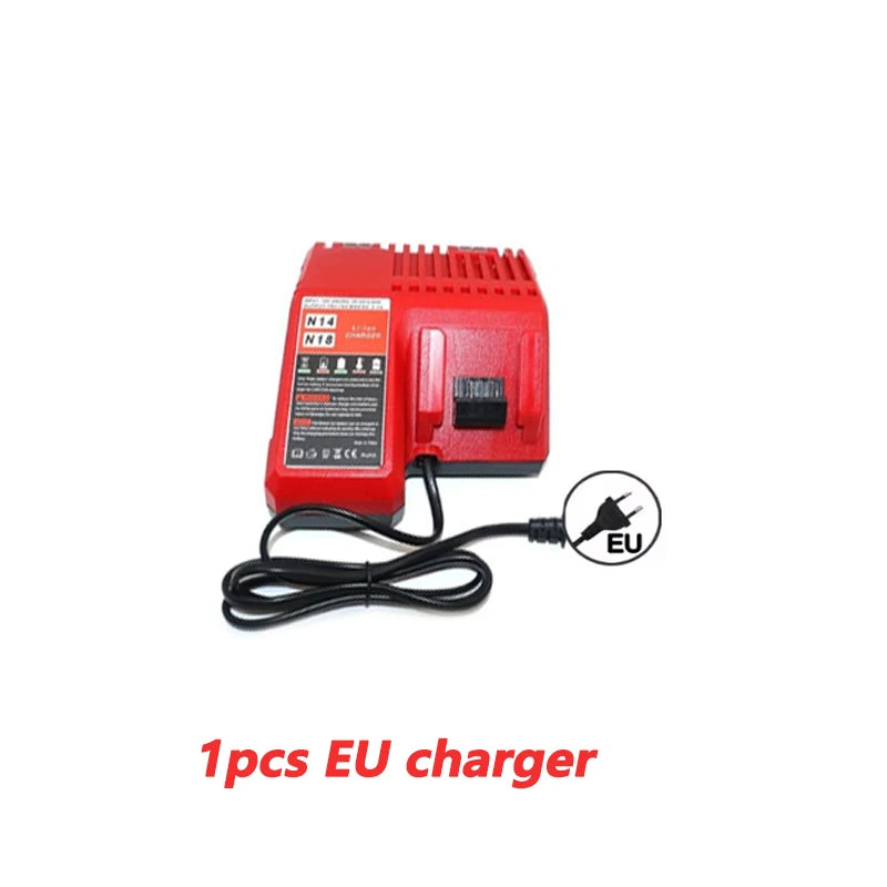 For Milwaukee M18 Power Tool Battery, Charger, BR, XC, 18V 6.0Ah M18B5, 48-11-1860, Milwaukee 18V Battery Built-in 18650 Battery