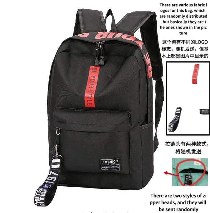 Fashion Trend Backpack for Men and Women Junior High School High School Student Bag Large Capacity Korean Version of Th