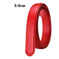 Men Women No Buckle PU Leather Belt, 2.4 2.8 3.0 3.5cm Replacement Waist Strap Belt Body for Automatic Buckle Daily Matching Use