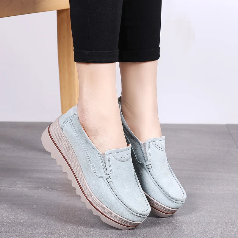 2025 Spring Women Flats Shoes Woman Platform Slip On Flats Sneakers Women Suede Ladies Tenis Loafers Moccasins Casual Shoes
