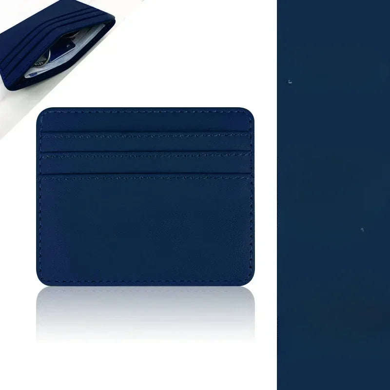 1Pc Pu Leather ID Card Holder Candy Color Bank Credit Card Box Multi Slot Slim Wallet for Women Men Business Card Cover