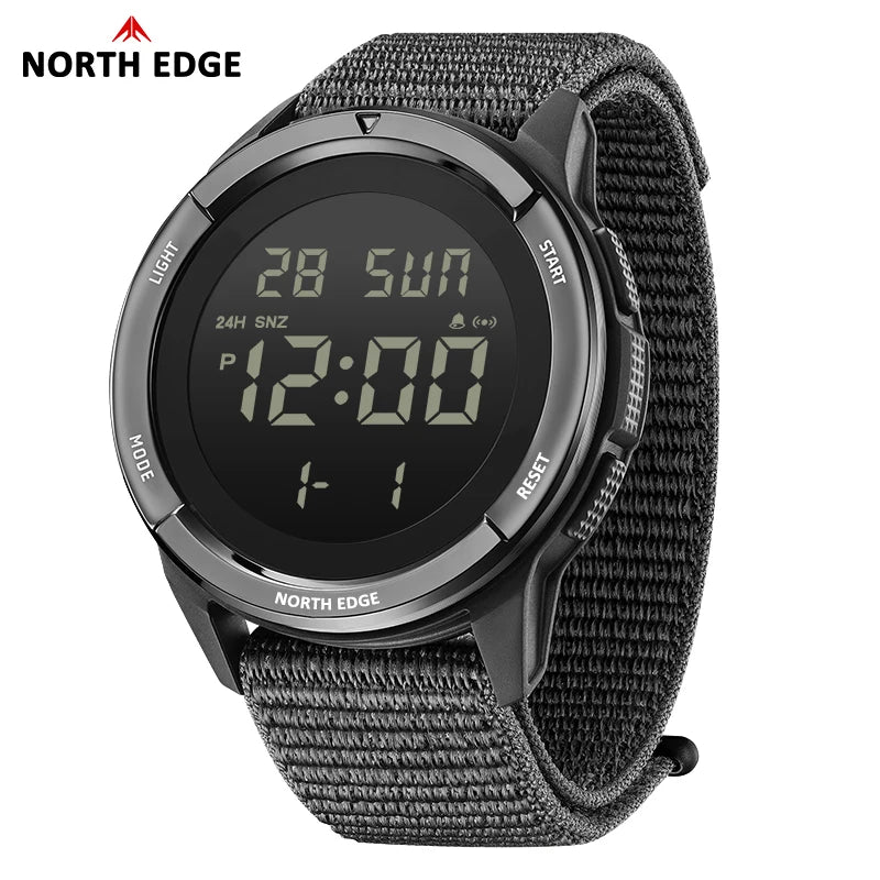NORTH EDGE NEW TERRAX Men's Digital Military Watches Outdoor Sports Swimming Waterproof 50M Stopwatch Countdown Watch For Men