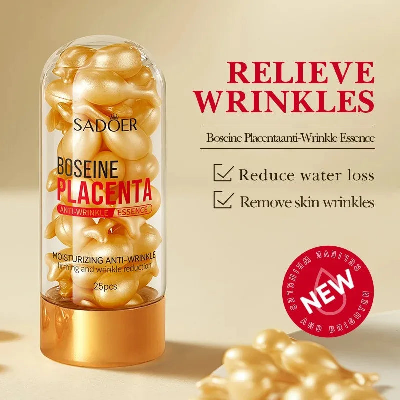 25 Placenta Capsule Serum Lightening Spots Acne Serum Firming and Brightening Skin Care Cosmetics Facial Serum