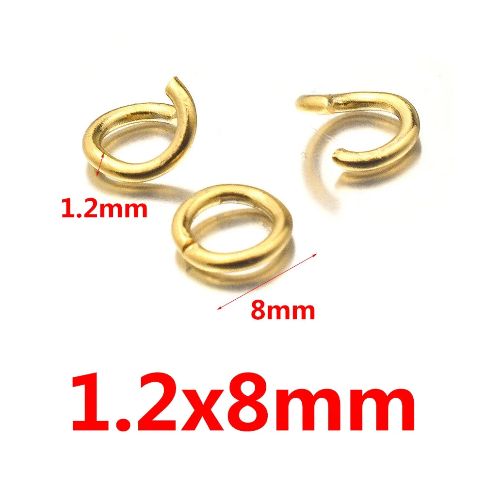 100pcs Pvd Gold Plated Stainless Steel Open Jump Rings Direct 4/5/6mm Split Rings Connectors for DIY Ewelry Findings Making