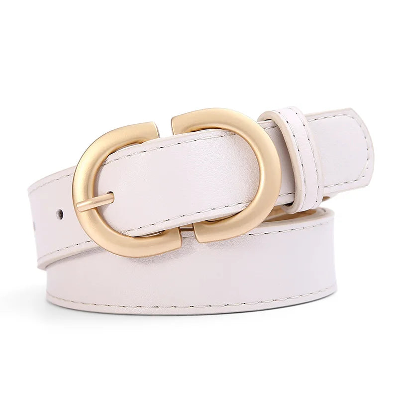 Fashion Women's PU Leather Belt Simple Stylish Alloy Pin Buckle Design Casual Decorative Waist Strap for Students & Daily Outfit