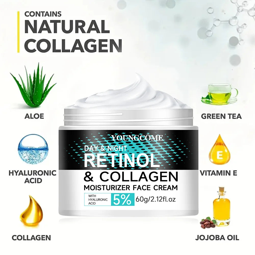 Retinol Anti Aging Face Cream and Collagen Face Cream Moisturizing Shrink Pores Whitening Vitamin Retinol, Moisturizing Dry Skin