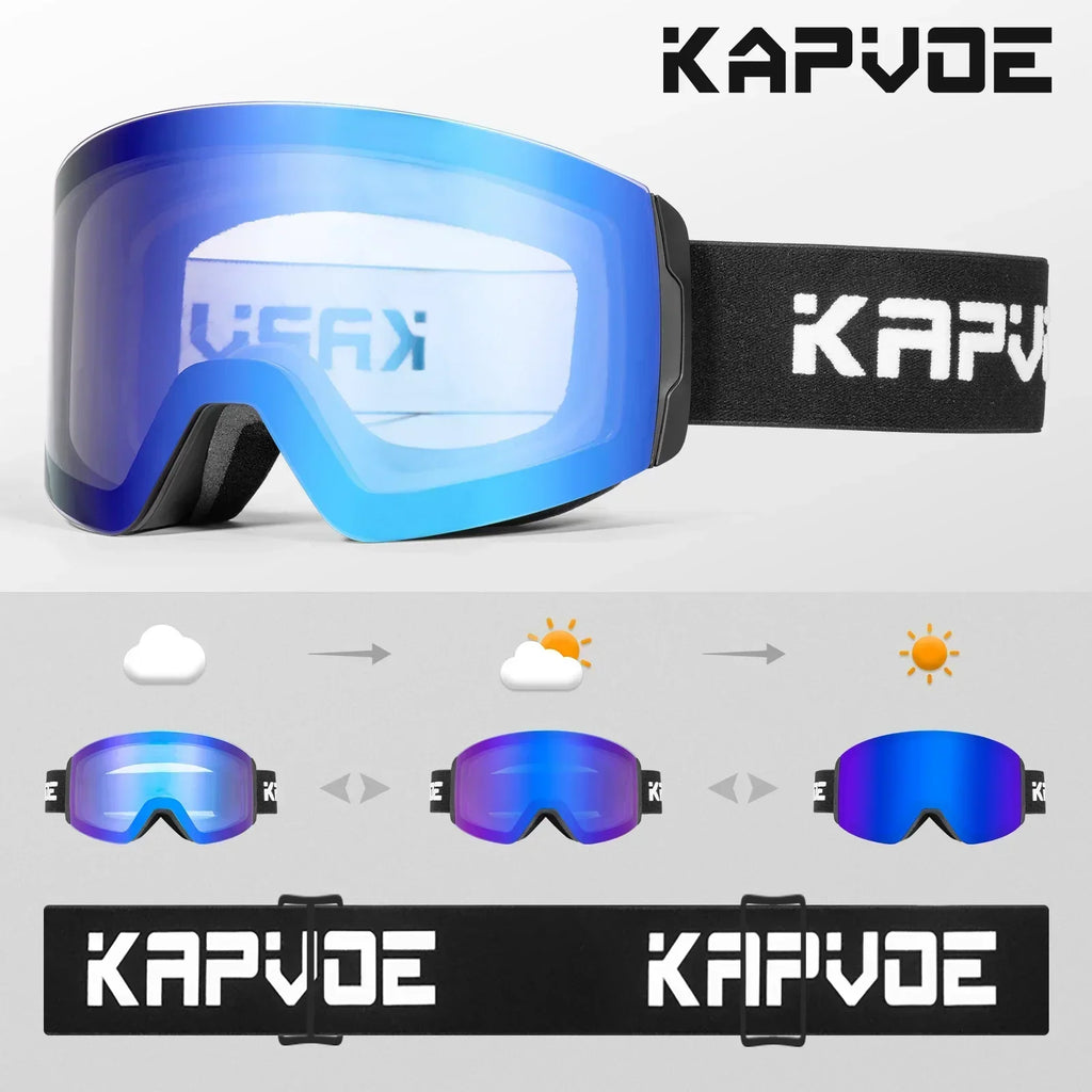 Outdoor Photochromic Ski Goggles Men Snowboard Glasses Women Winter Snow Sunglasses UV400 Magnetic Attraction Lens High Quality