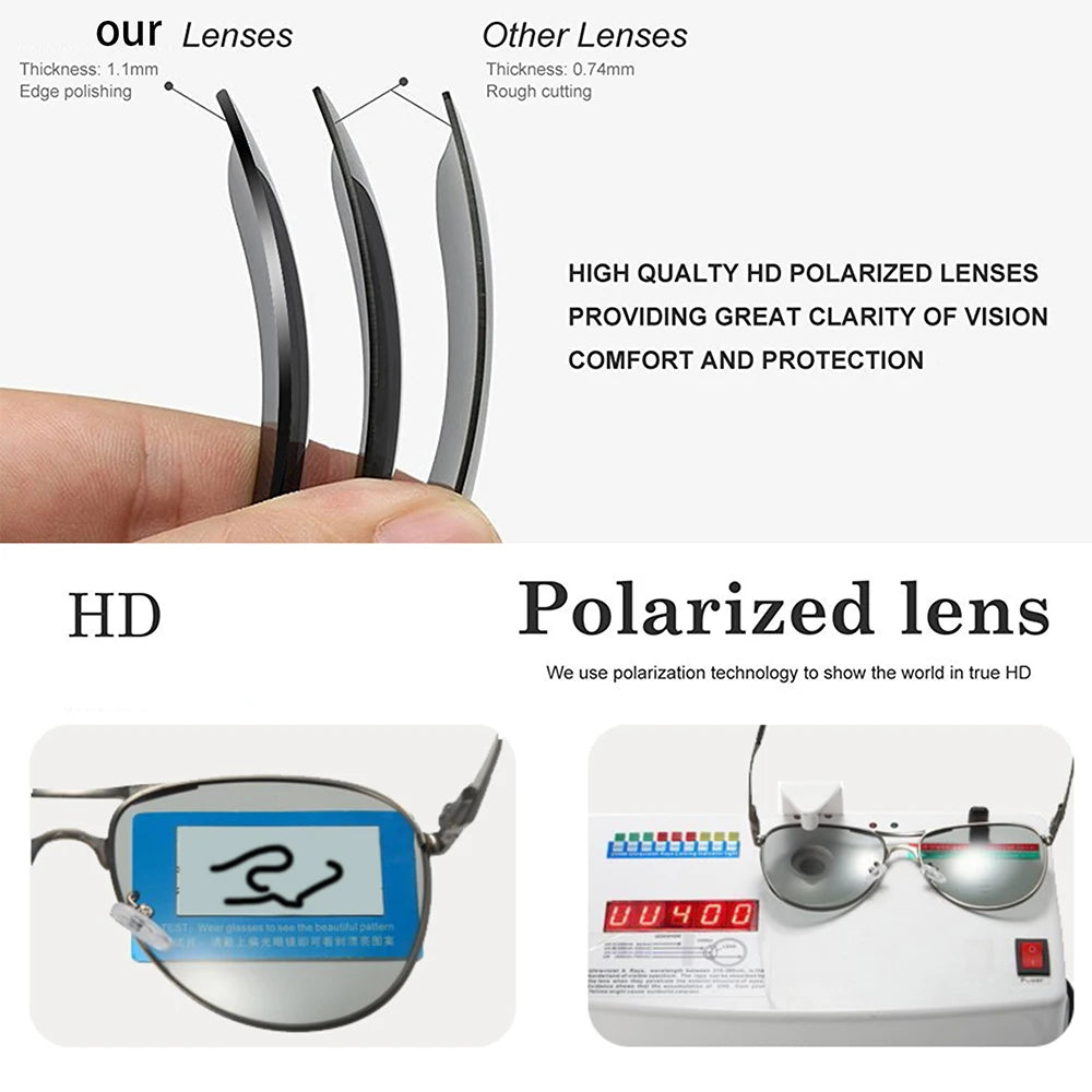 Men's Polarized Sunglasses Aviator Sunglasses For Men Women Metal Frame Glasses for Traveling Surfing Driving Fishing UV400