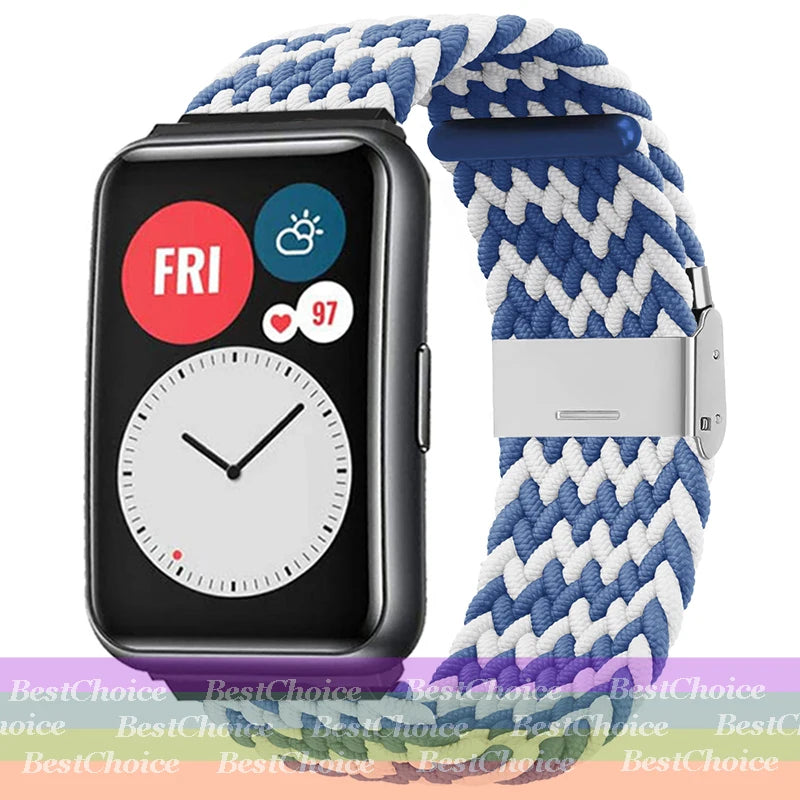Nylon Braided Watch Strap for Huawei Watch Fit 3 Elastic Loop for Huawei Watch Fit 2 1Adjustable Band Bracelet Metal Connector