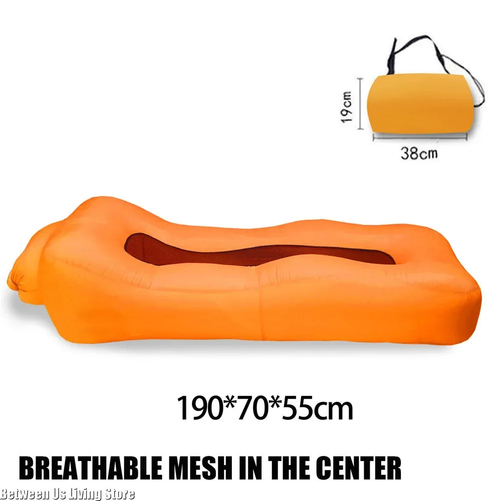 Luxury Inflatable Sofa Bed - Extra Wide Non-Roll Design for Beach, Garden & Indoor | Quick Setup Air Lounger